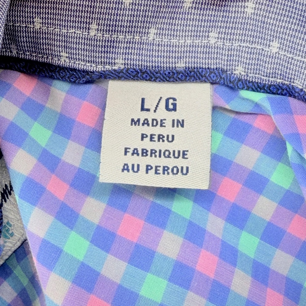 Tommy Bahama IslandZone Men's Large Multicolor Pima Cotton Gingham Shirt - Picture 6 of 12